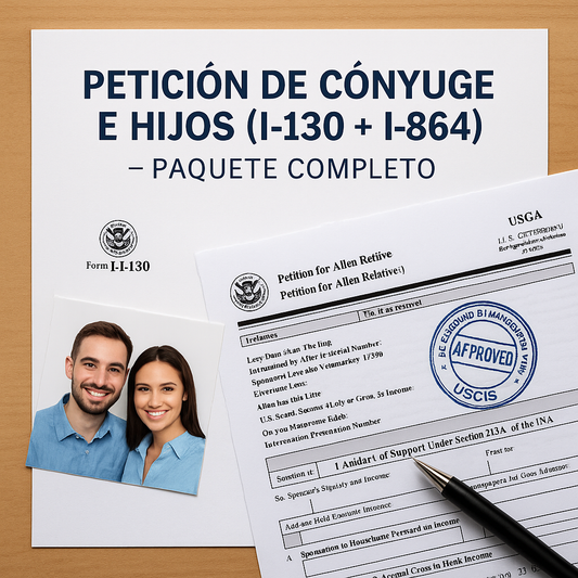 Petición de Cónyuge e Hijos (I-130 + I-864) – Paquete Completo