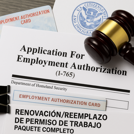 Renovación/Reemplazo de Permiso de Trabajo (I-765) – Paquete Completo